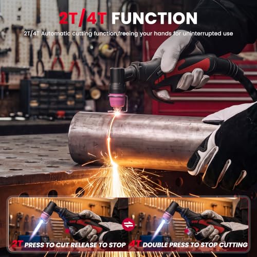 Image of Bestarc Plasma Cutter, [Pilot Arc][Large LED Display] 55A bestarc Plasma Cutter Machine 110 /220V Dual Voltage, 5 /8 Inch Clean Cut 3 /4 Inch Max Cut, Post Flow Mesh Cut, 2T /4T for Beginners DIY