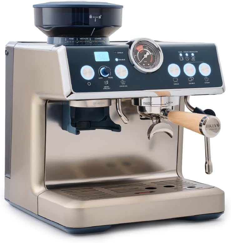 Brooklyn Steel Co. Talos Semi-Automatic Grind & Brew Espresso Machine - Indigo Reverie