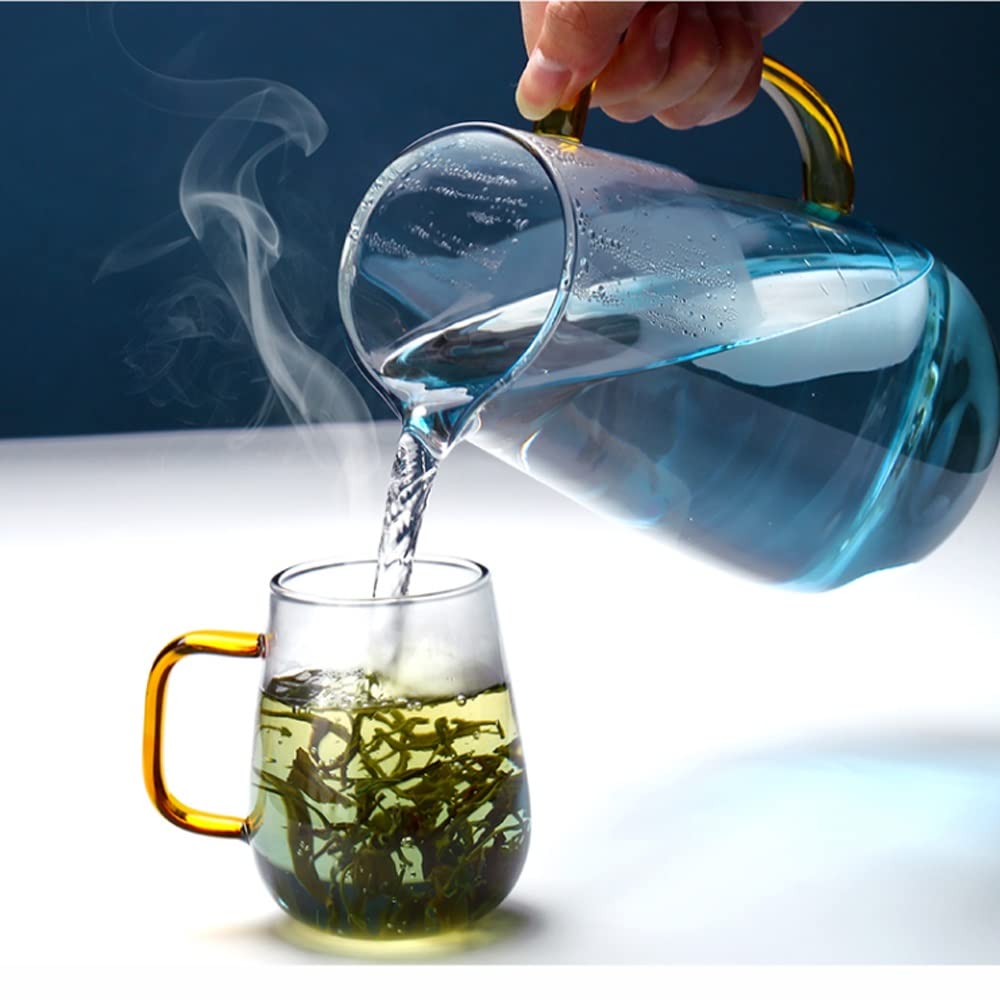 Nff Jarra De Cristal, Jarra De Agua De Cristal De 1,5 L con Tapa, Azul Degradado con Asa Jarra De Cristal Adecuada For Té, Zumo, Café, Limonada (Size : 2L)
