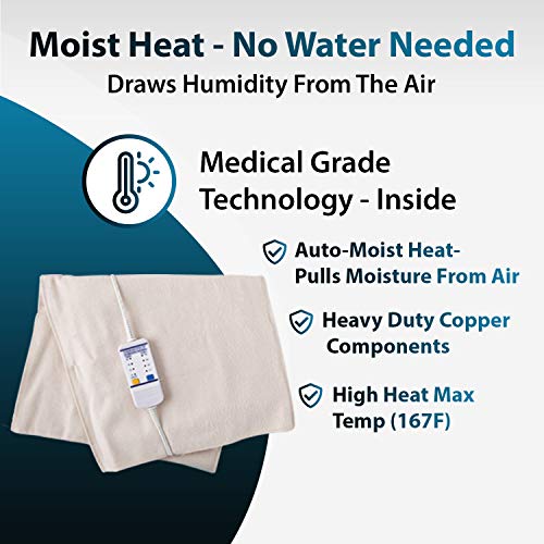 Thermotech Automatic Digital Moist Heating Pad Heating Pad, Beige, King 27 X14 #TOP4