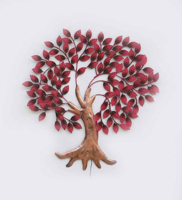 Image of Bharat Art Metal Tree Wall Art with LED Light | Handcrafted Iron Tree Wall Hanging for Living Room, Bedroom, Hall, Office & Entrance | Zora Tree WD111(A) | Size: 45x2x45 cm (WD111 (A))