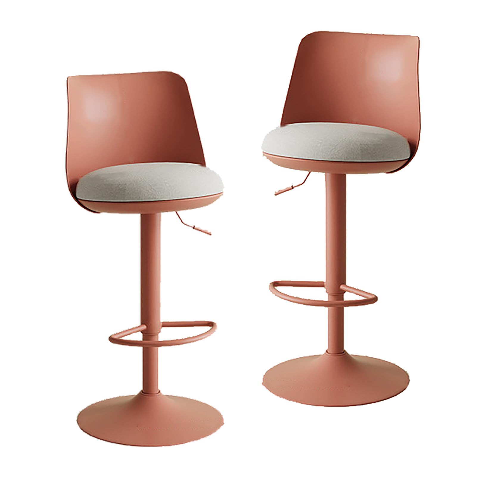 STUIJKVSZ Set of 2 Modern Bar s, 360° Swivel Counter Height Bar Adjustable Height Upholstered Armless Bar Chair with Linen Seat for Kitchen Island, Bistro, Pub, Café(Set of 2, A)