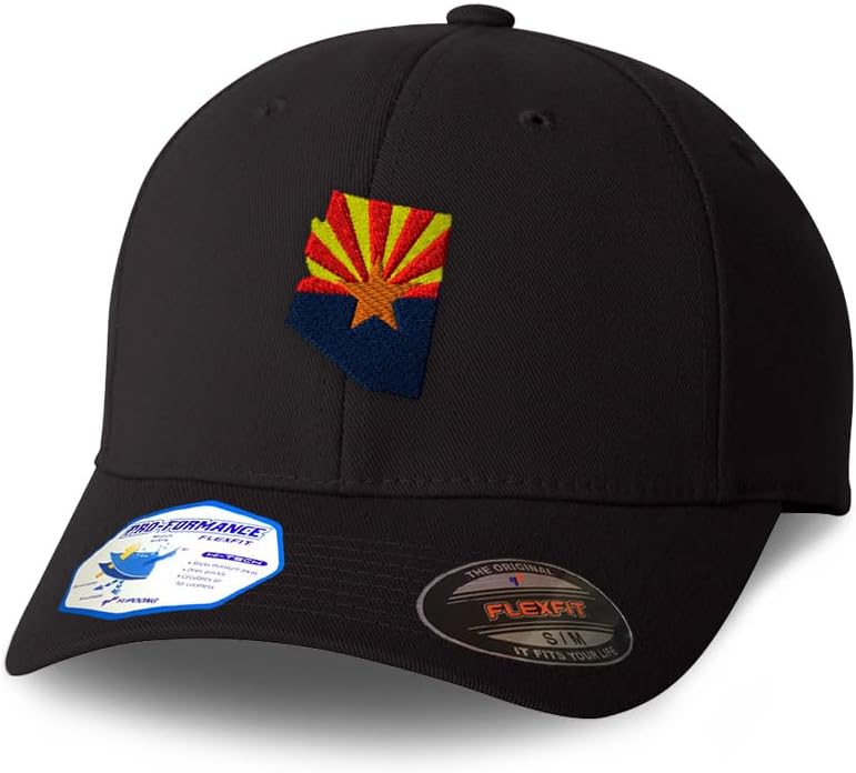 Flexfit Cap for Men & Women Embroidered Arizona Flag Az Ariz. Arizonan Grand Canyon Copper A
