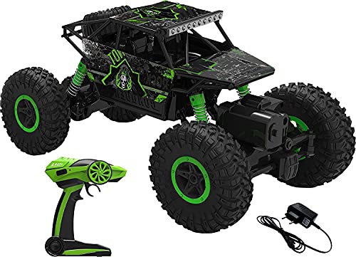 Image of Exxelo Original Rock Crawler 4 WD RC - Rally Car (1:18 Scale) (Blue) Remote