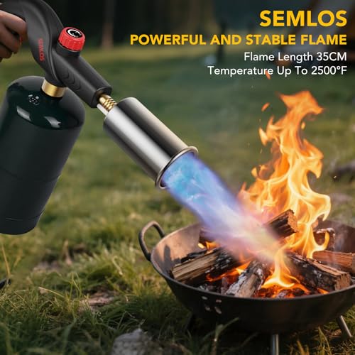 Image of Semlos Propane Torch, Refillable Metal Large Propane Torch Gun