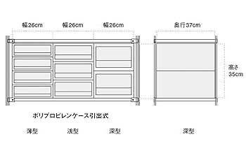 Amazon.co.jp: ポリプロピレンケース・引出式・薄型・縦