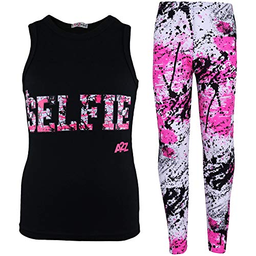 Image of A2Z 4 Kids Girls Love Crop Top T-Shirt And Splash Fashion Leggings Girls Pants Kids Outfit Sets Age 5-14 Years