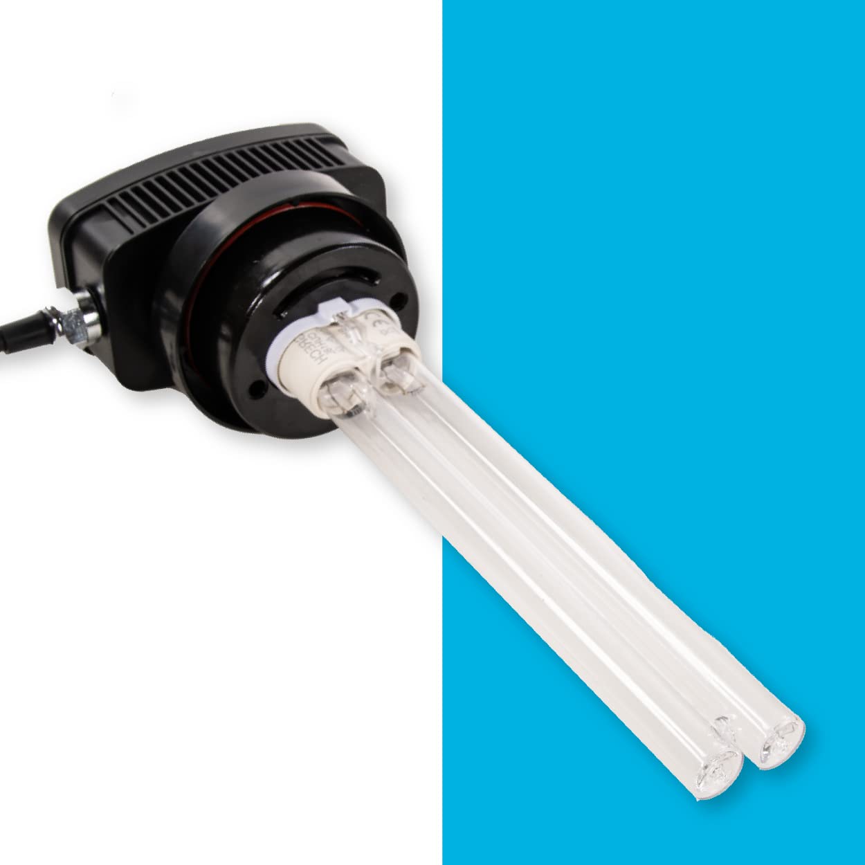 AQUAFORTE SUV-724 RVS UV-C, PL 24 W, Lunghezza 458 mm, Dimensione ottima del laghetto 40 m3, Portata Consigliata 5 m3 ⁄h, Pressione ottima 1,0 Bar, con 4 nippli da 38/50 mm, 4 connettori A.G