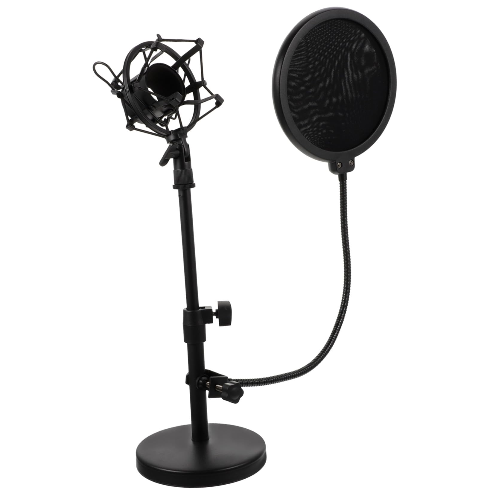 Tischmikrofonständer mit Mikrofonklemme und Integriertem Filter Verstellbarer und Teleskopierbarer Mikrofonhalter für Studio und Live-auftritte