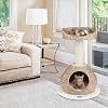 PETSITE 28-inch Modern Cat Tree, Small Cute Cat Tower Sisal Scratching Post, Hand-Made Wicker Condo and Top Perch, Interative Dangling Ball, Ideal for Indoor Cats