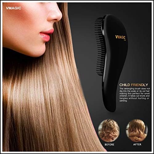 Detangling Brush - glide the Detangler Brush through Tangled hair - Best Brush / Comb for Women, Girls, Men & Boys - Use in Wet and Dry Hair (G-Black)