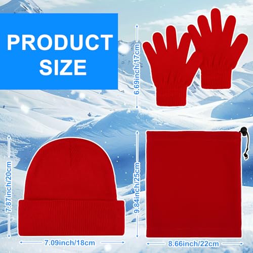 Image of JaGely 150 Pcs Kids Winter Beanies Gloves Scarf Bulk Knit Hat Stretchy Full Fingers Gloves Scarves for Boys Girls (Elegant)