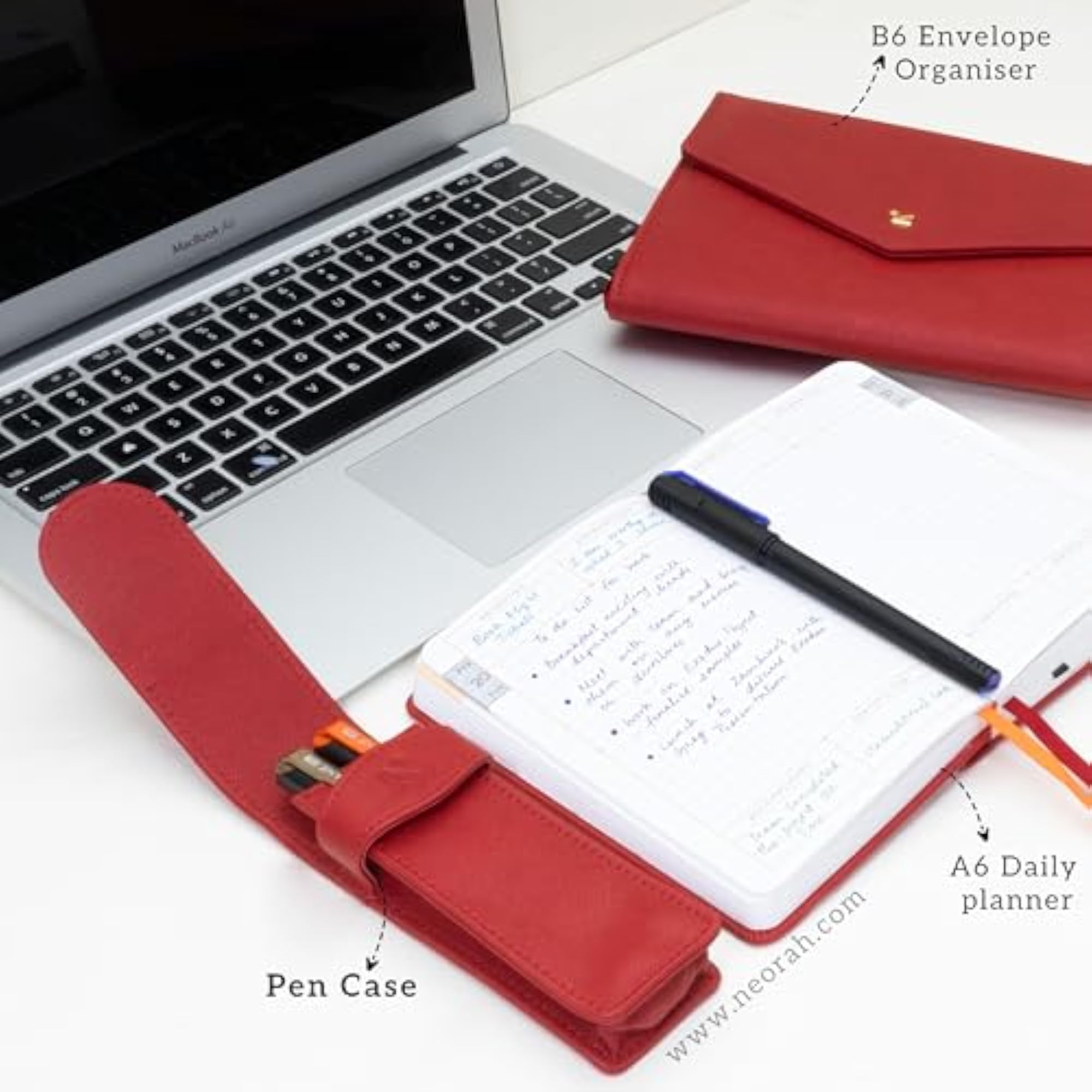 Faux Leather Handcrafted Double Pen Pouch, Portable Case