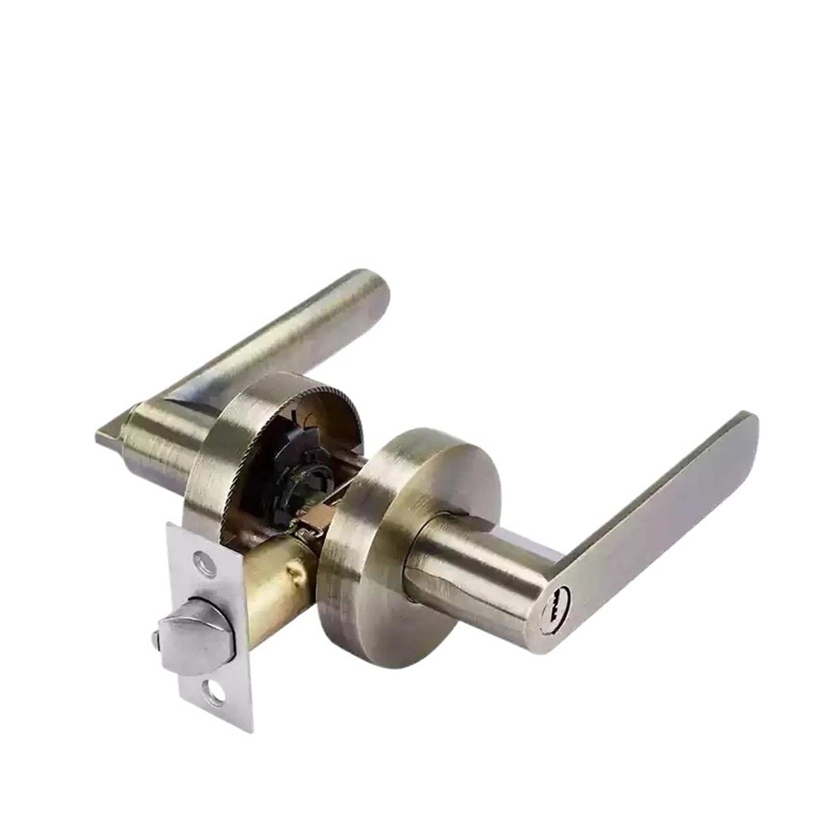 Indoor Door Lock, Aluminum Alloy Round Cover Lock with Key Hardware Accessories Adjustable deadbolt 60/70 mm(Stylec)