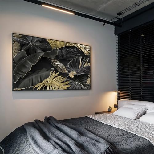 Sublimez un mur vide avec la peinture abstraite or ZHMANLUCK 80x160