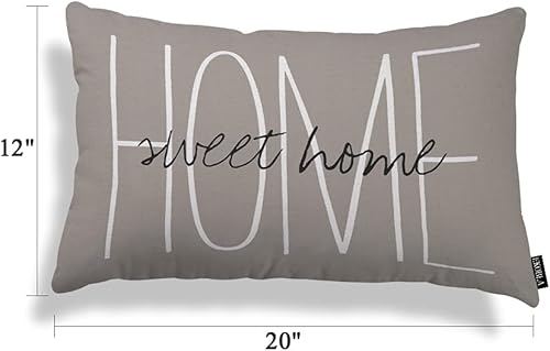 Miniatura 5 de EKOBLA Home Sweet - Fundas de almohada cuadradas rústicas y elegantes para exteriores, fundas de cojín cuadradas para sofá, silla, funda de cojín de