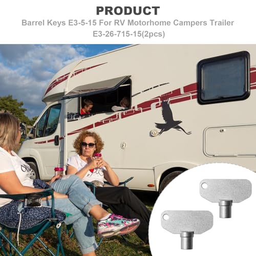 Image of 2PCS Barrel Keys E3-5-15 Replacement for Southco Barrel Keys E3-5-15 for RV, Trailer Motorhome, Campers (E3-26-715-15)
