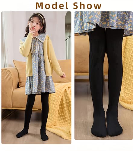 Girls Winter Tights Fleece lined warm kids bottomed leggings for 2-10 years3