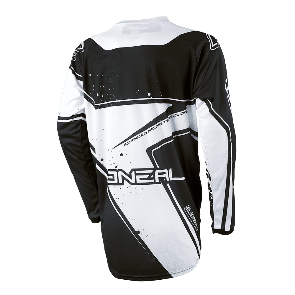 O' Neal Element Racewear Jersey nero bianco MX MTB DH maglia Motocross Offroad, 0028-10