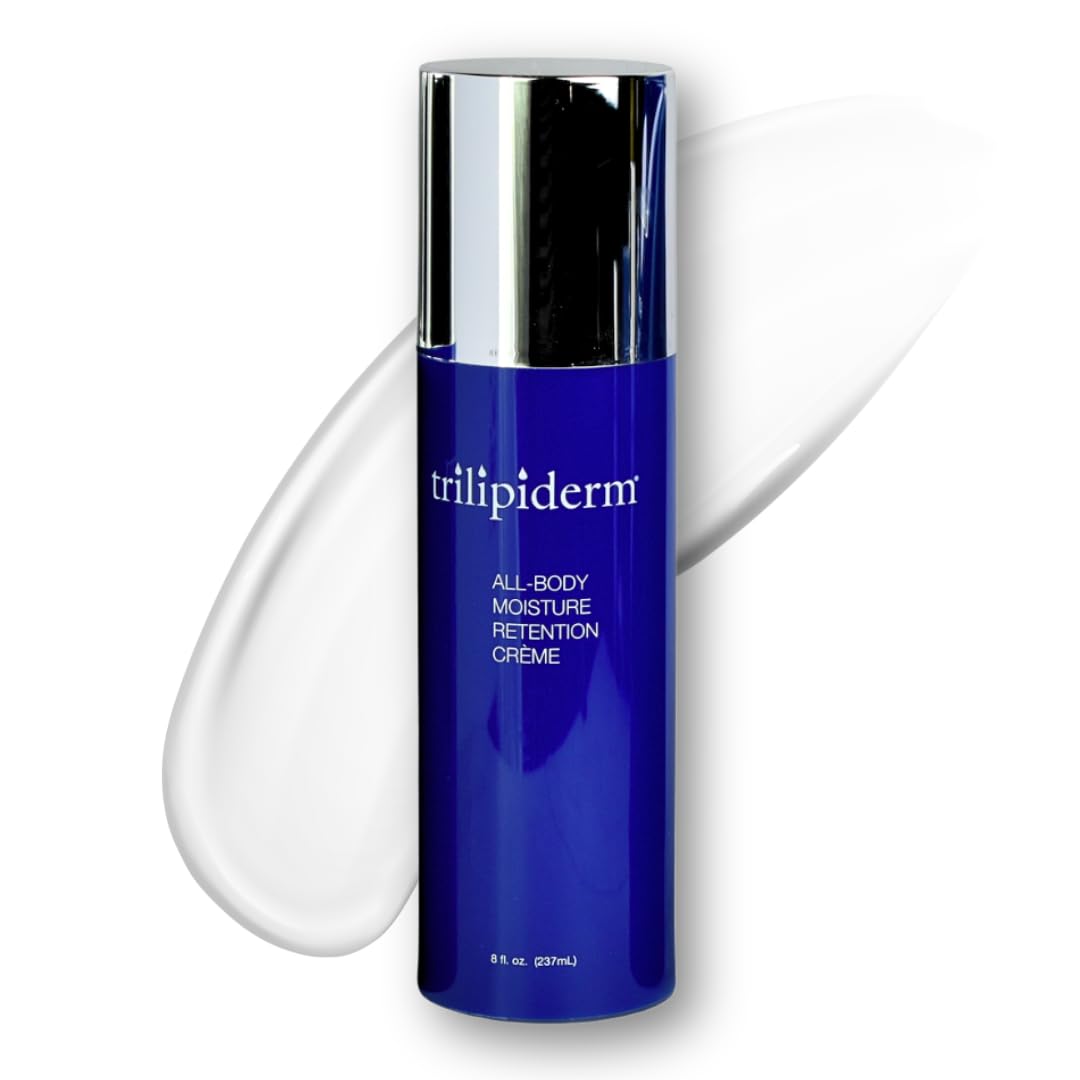 Sponsored Ad - Trilipiderm All-Body Moisture Retention Crème – Plant-Based All-Day Lightweight Hydration for Body and Face, Meadowfoam, Lipid Replacement, 8 Ounce Airless Pump Bottle
