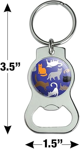 Miniatura 3 de GRAPHICS & MORE Crazy Cat Pattern Keychain with Bottle Cap Opener
