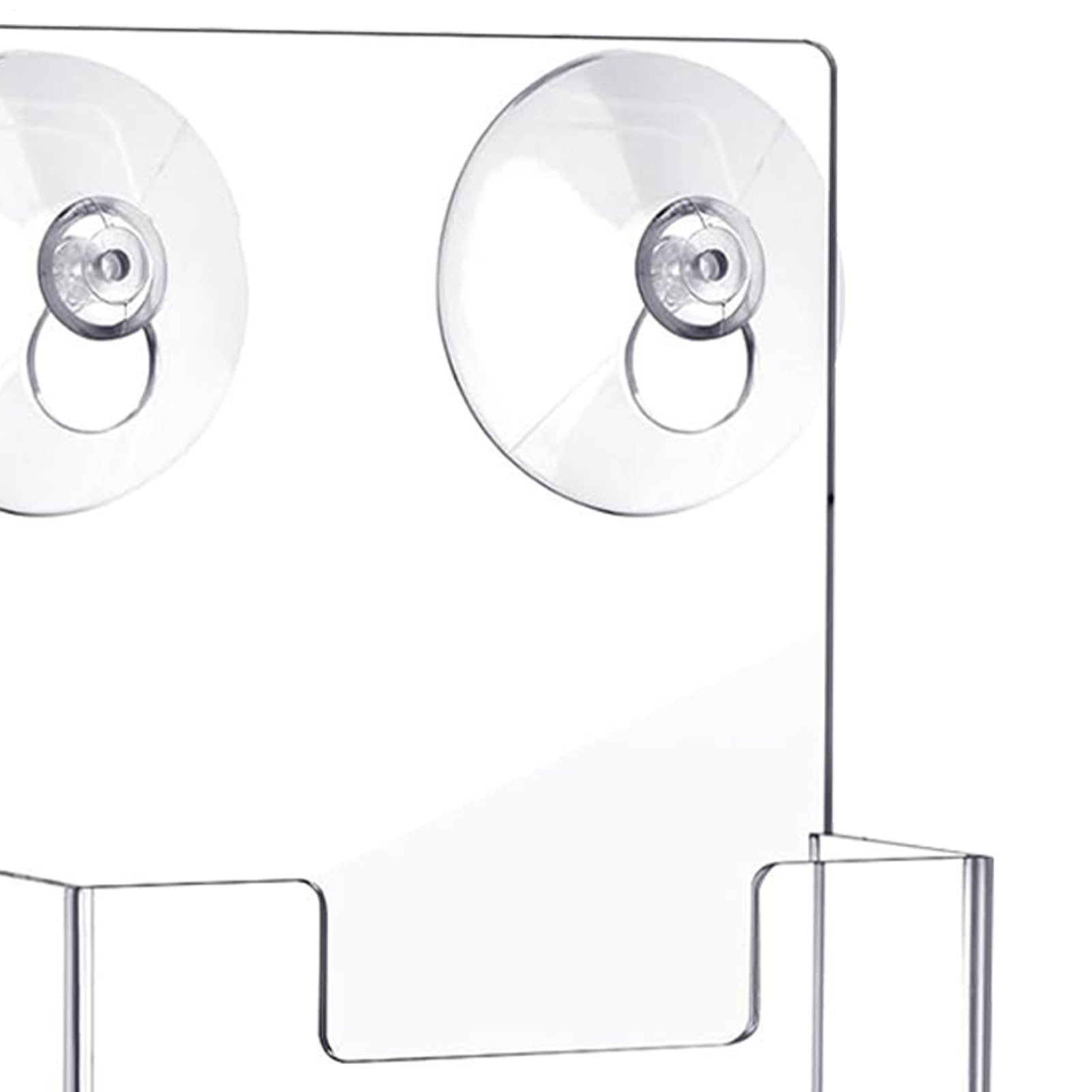 Soporte acrílico para folletos, 2 piezas con ventosa, soporte de pared para literatura, folleto, folleto, documentos, oficina, tienda, comercial, residencial, residencial