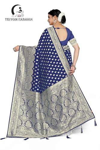 Image of Women's Banarasi Saree Pure Kanjivaram Silk Saree Soft Design Wear Pattu Sarees With Blouse Piece