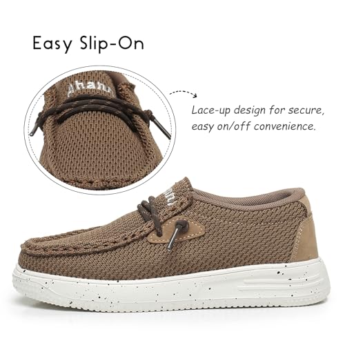Image of Ahannie Kids Slip On Loafers, Boys Girls Casual Dress Shoes | Lightweight comfort,breathable,school or everyday wear