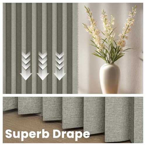 Image of AJAZZ Blackout Accordion Door Curtain 1 Panel 98 inchx106 inch Grey - Magnetic Folding Room Divider, No-Drill Sliding Patio Closet