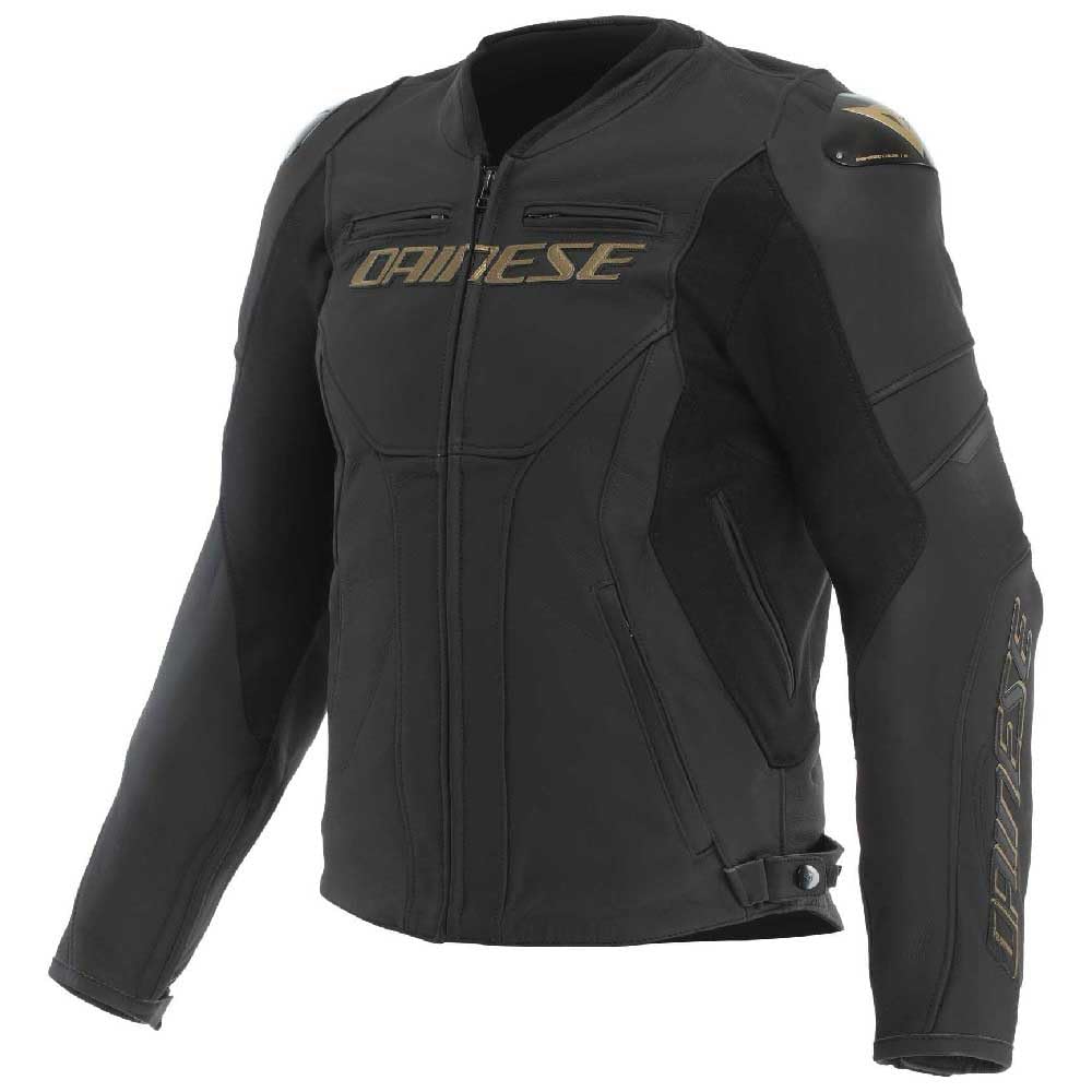 Dainese Racing 5 Skórzana kurtka motocyklowa, czarny/złoty, 52