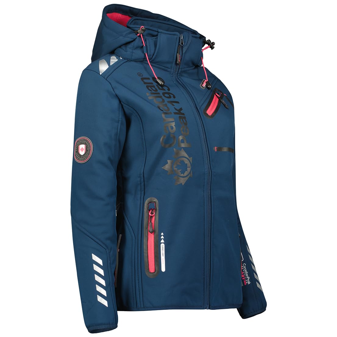 Canadian Peak Reineak Lady - Veste Femme Softshell Capuche Impermeable - Manteau Polaire Blouson Coupe Vent Resistant Travail - Vetement Randonnee Ski Automne Hiver Printemps