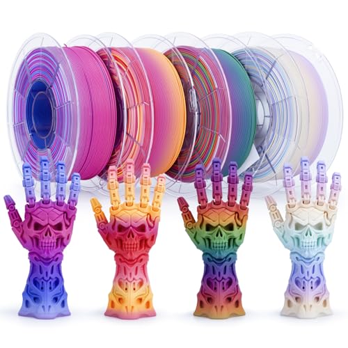 ZIRO Matte Fast Color Change PLA 4 Pack Bundle No-Shine 1KG X 4 Spool