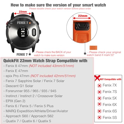 YOOSIDE Lightweight Nylon Watch Strap for for Garmin Fenix 8 47mm / epix Pro 47mm / Instinct 3 45mm - Image 2
