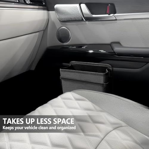 Image of Mini Car Trash Can, Hanging Car Trash Bin Foldable Garbage Organizer for Vehicle Essentials