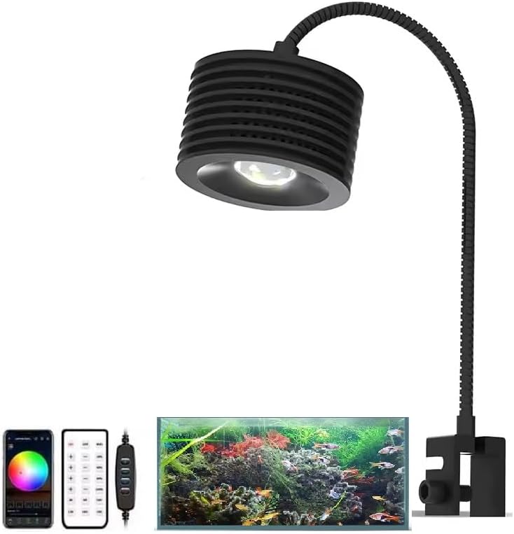 EatingBiting 16W LED Aquarium Light Full Spectrum Freshwater Aquarium Light for Planted Nano Aquarium Tank with WiFi Bright Fish Tank Light for Reef Coral