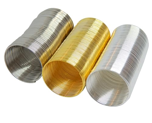 Perlin 300espiral de alambre de memoria en espiral de metal, juego de 3 colores para anillos de dedos y pulseras