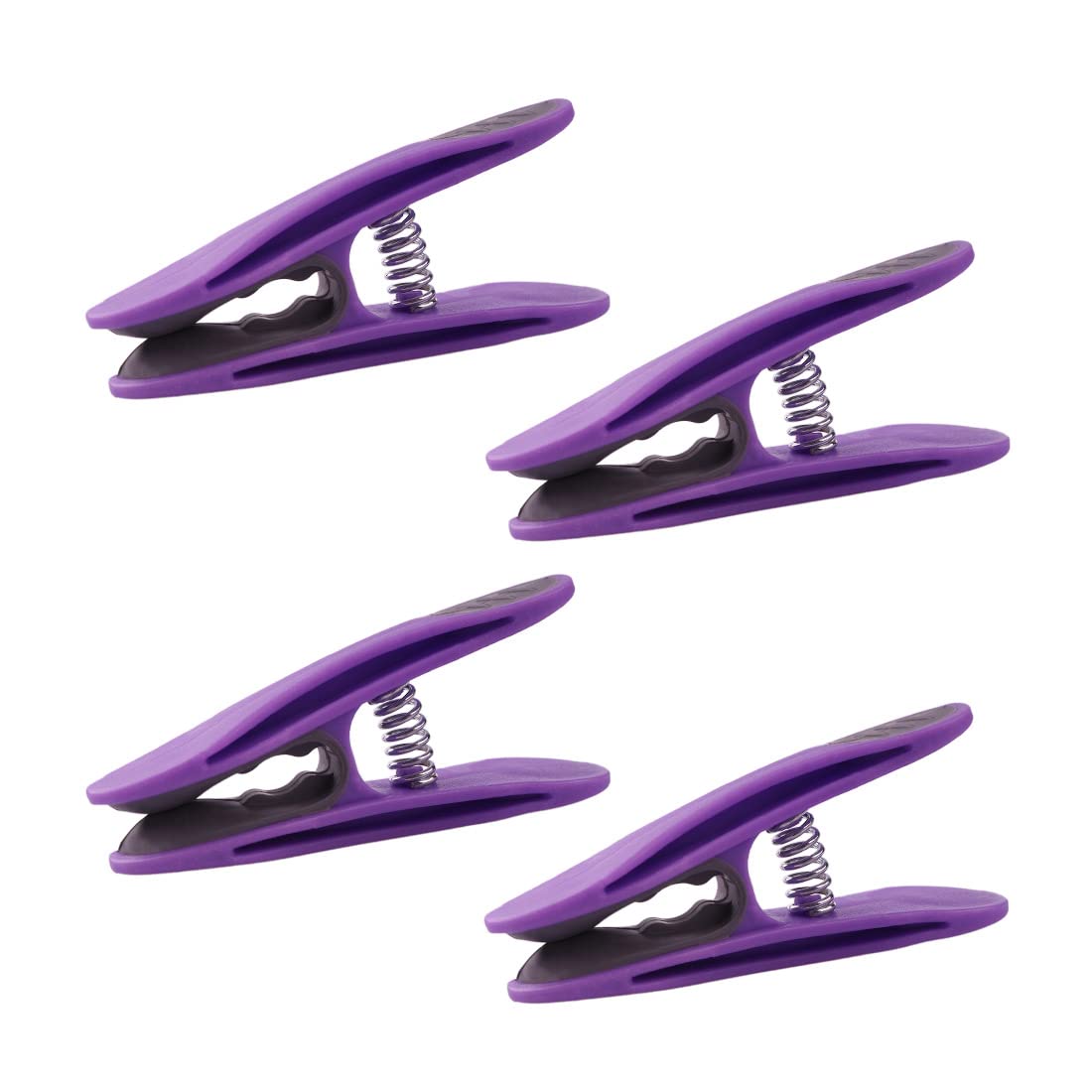 trendfinding 24 Clothes Pegs Laundry Clips with Stainless Steel Compression Springs and Soft Grip Purple Dark Grey - Image 4