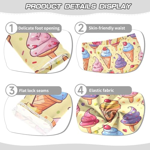 Girls Leggings Kawaii Ice Cream Soft Toddler Leggings for Girls Kids Pants Size 4T-10T3