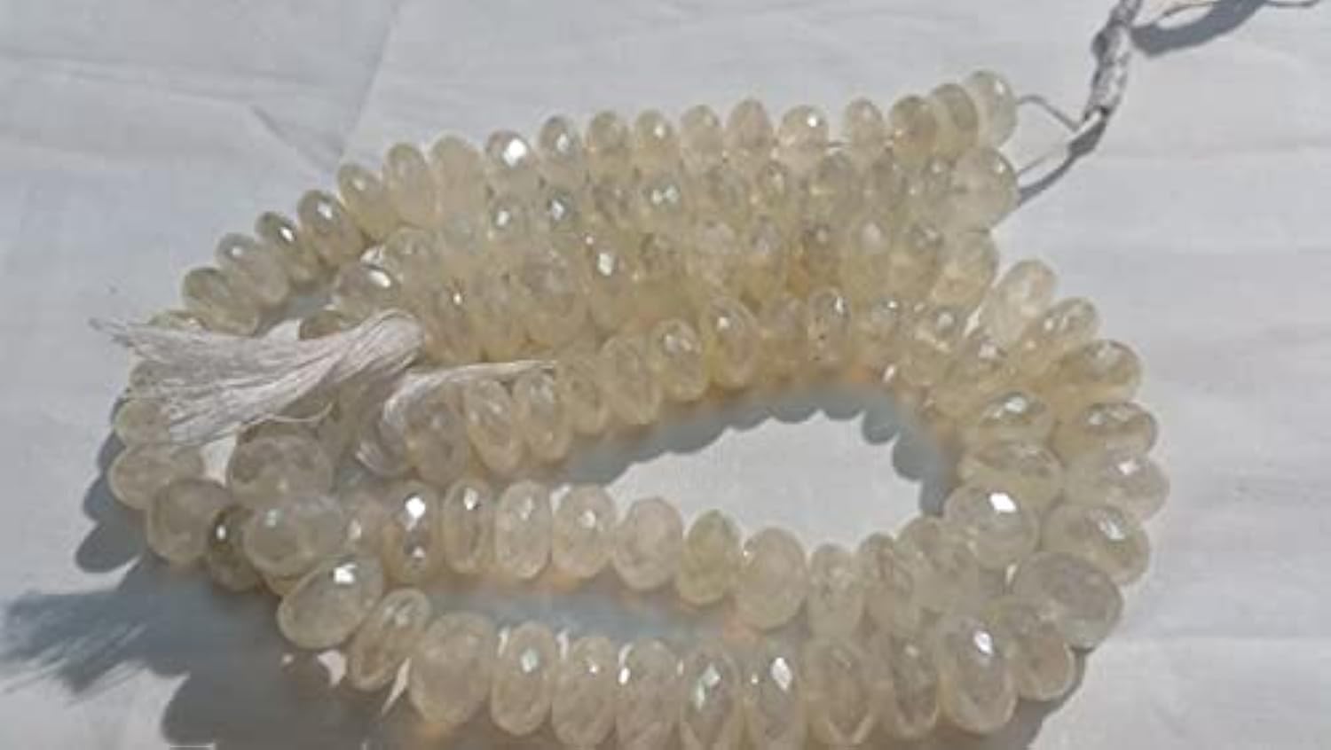 Chalcedony Roundel faceted 12mm perles calcédoine LKBEADS pour fil création bijoux
