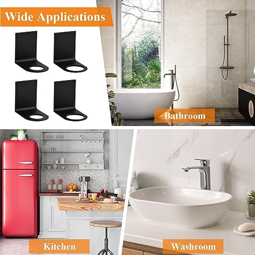 4 Stück Shampoo Halterung für Dusche 2 Größe Duschgel Halterung Ohne Bohren Wandbefestigung Ohne Bohren für Duschgel Spender Seifenspender Wandbefestigung Ohne Bohren Shampoo Spender