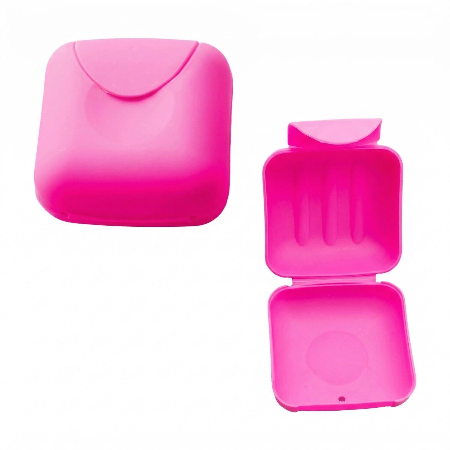 Gaomumu 2PCS Green Travel Soap Box, Waterproof Sealed Soap Dish with Lid, Portable Square Small Soaps Box, PP Material Leakproof Container for Camping, Gym & Bathroom(Rose Red)