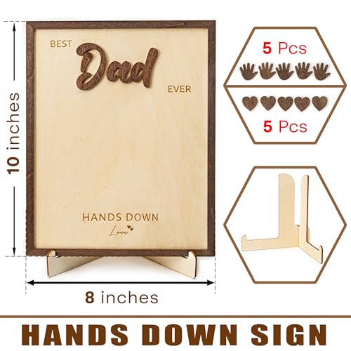 10" Gifts for Dad from Kids Custom fathers day Best Dad Ever gifts Hands down sign - Personalized Fathers Day Dads Gift from kids daughter son, First fathers day Daddy gift for new dad / Birthday