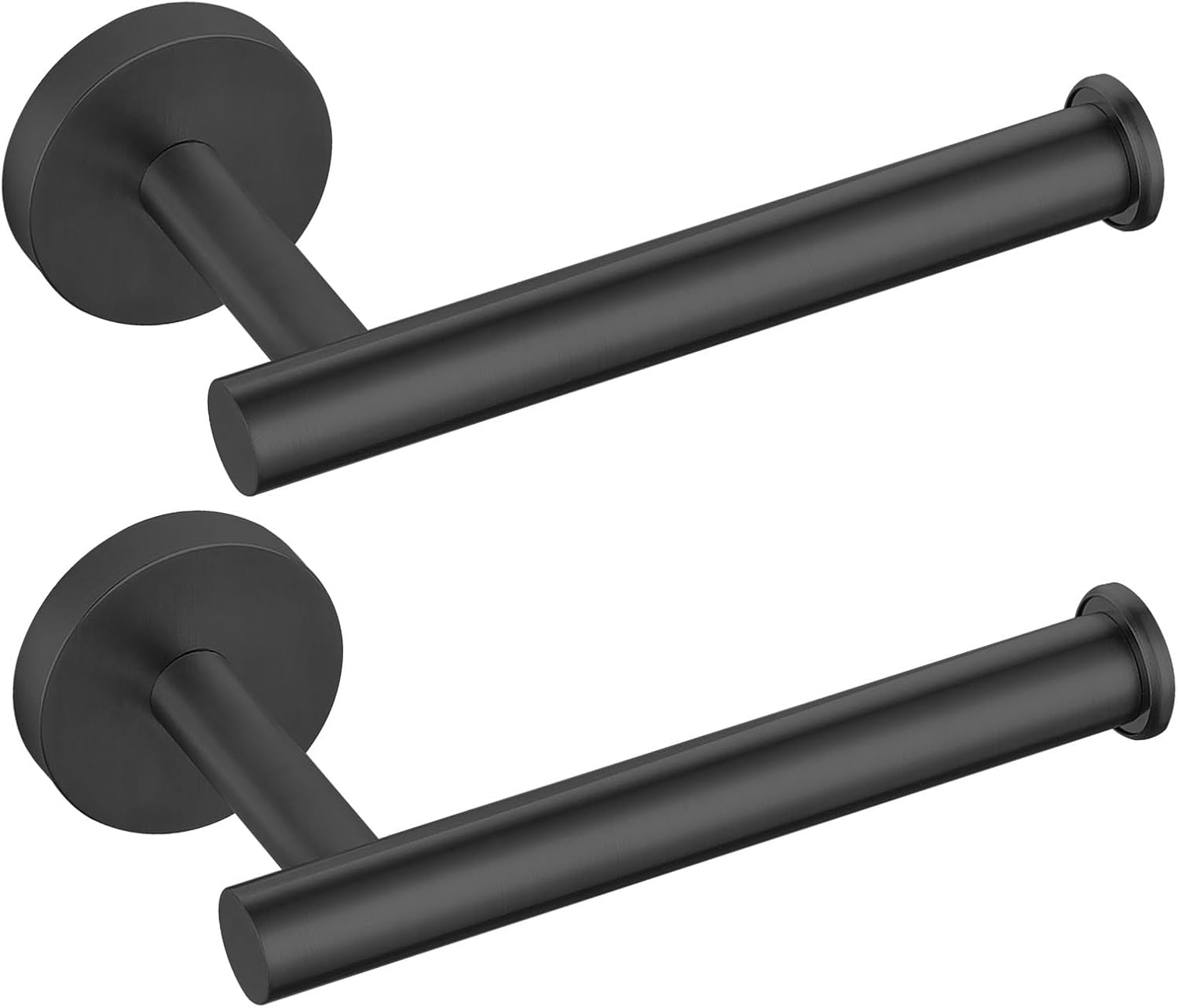 Perforation Toilet Paper Holder Wall Mounted SUS304 Stainless Steel Bathroom Kitchen Toilet Paper Holder Pack of 2 Black