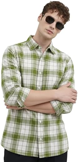 U TURN Men's Casual Printed Checkered Stylish Latest Shirt for Men