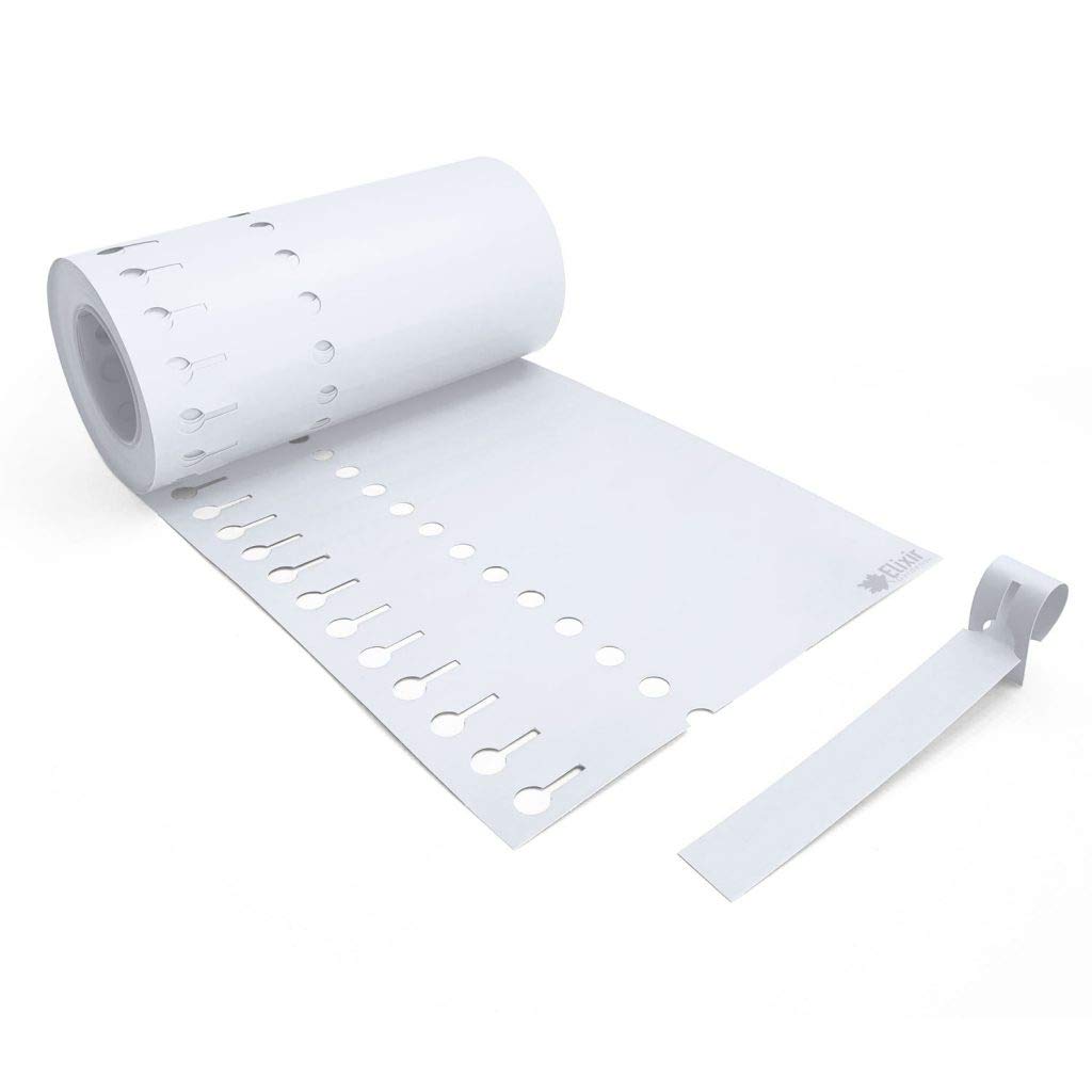 Elixir Gardens Loop Lock Plant Labels 160mm x 16mm Tie on Tree Shrub Rose Professional Tags White x 50