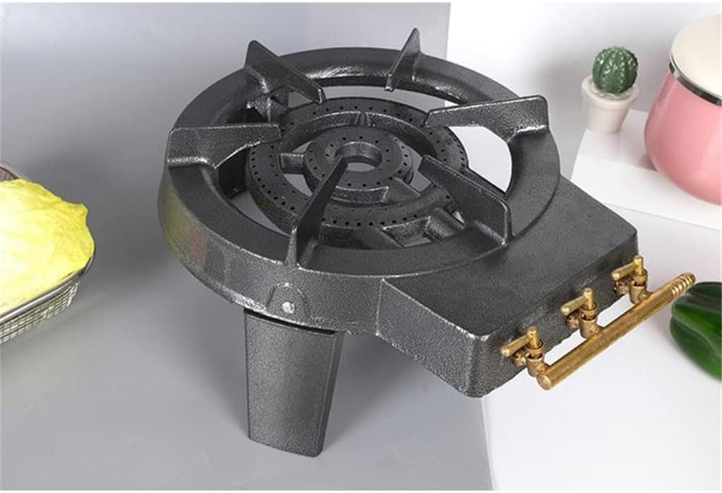 Barbecue Stove Burner BBQ Grills Cast Iron Wok Pan Gas Stove with 3 Control Valves Kitchen Accessories