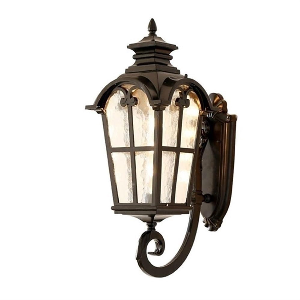 OZBMA European Style Retro Wall Lamp Water Ripple Glass Globe Light Outdoor Waterproof Sconce for Patio Porch Garage Corridor Lighting Fixtures(56cm/22in)
