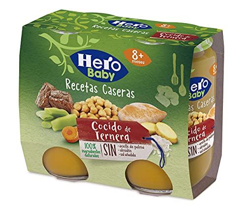 Hero Baby Recetas Caseras Potito de Cocido de Ternera para Bebés a partir de 8 meses Pack de 2 x 190 g