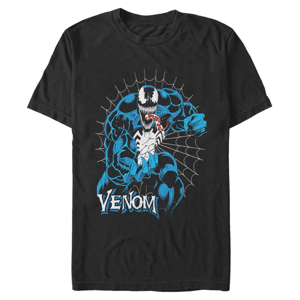 marvelBig & Tall Classic Venom Tangled Men's Tops Short Sleeve Tee Shirt, Black, 4X-Large