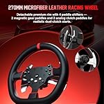 PXN Direct Drive Racing Wheel, V10 Ultra Gaming Steering Wheel - 3.2Nm Force Feedback Steering Wheel for PC/Xbox/ PS4, 270mm Leather Wheel with 4 Paddle Shifters, Adjustable Pedals - Image 4